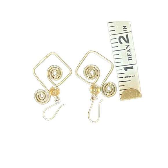 Large sterling silver dangle earrings - Picture 2 of 4